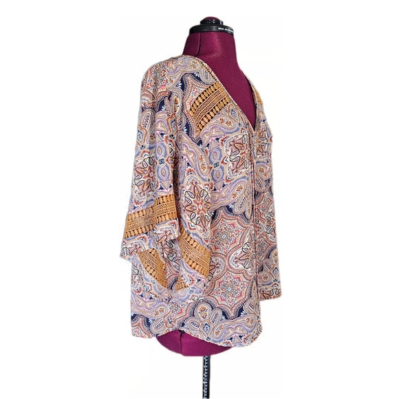 Zac & Rachel Boho Paisley Flowy Blouse - Picture 5 of 15
